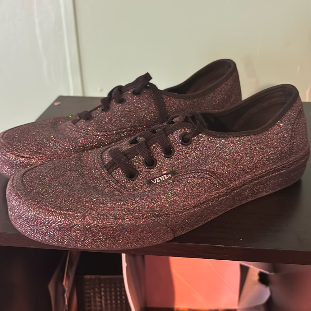 Black glitter vans